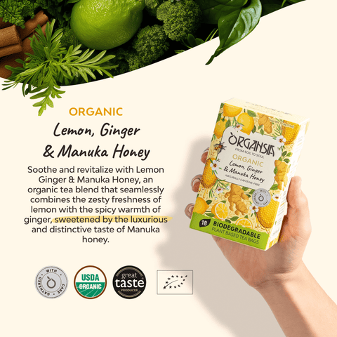 Bio citrom-gyömbér manuka mézzel – 18 filter